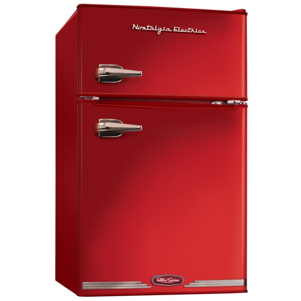 Retro Mini Fridge Freezer by Nostalgia Electrics - Red