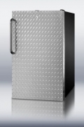 Summit FF521BLBIDPL Refrigerator, Silver With Diamond Plate