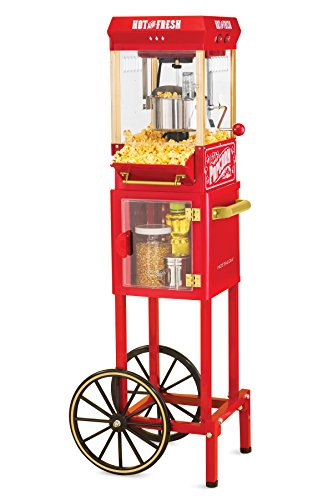 Popcorn Cart For Game Room Nostalgia KPM200CART Tall Vintage Kettle