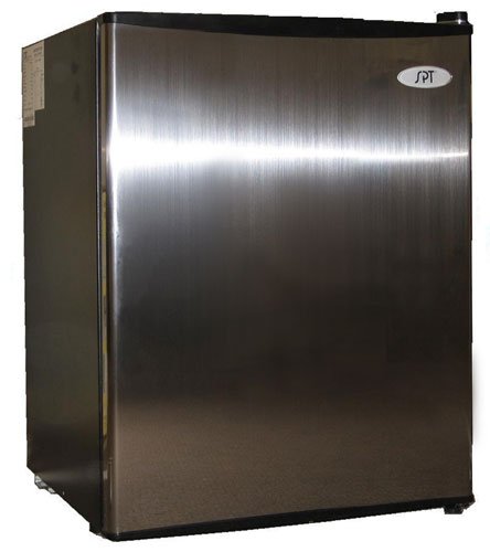 SPT Stainless Steel Mini Fridge With Black Sides (2.5 cu. ft.)